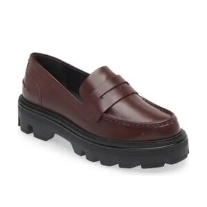 New Rag & Bone Quinn Lug Sole Loafer Burgundy Sz 39.5